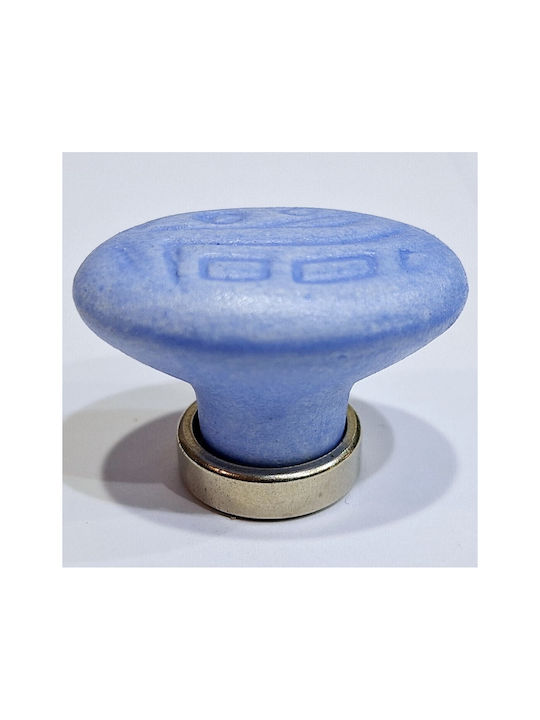 Premier Kids Knob Furniture made of Zamak & Metallic & Porcelain in Blue Color 35mm (Center Distance 25mm) 11780-000-ARG1 1pcs