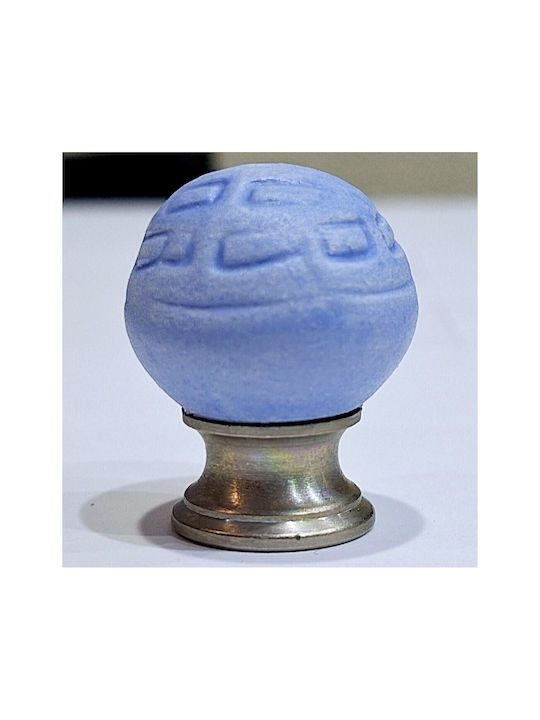 Premier Kinder Knopf Möbelgriff aus Zamak & Metallisch & Porzellan in Blau Farbe 11777-000-ARG1 1Stück