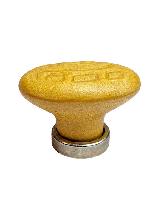 Premier Kids Knob Furniture made of Zamak & Porcelain & Metallic in Yellow Color 35mm (Center Distance 25mm) 11781-000-ARG1 1pcs