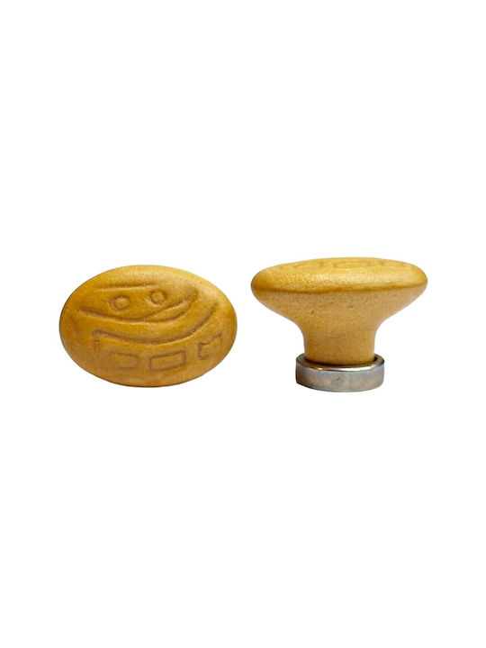 Premier Kids Knob Furniture made of Zamak & Porcelain & Metallic in Yellow Color 35mm (Center Distance 25mm) 11781-000-ARG1 1pcs