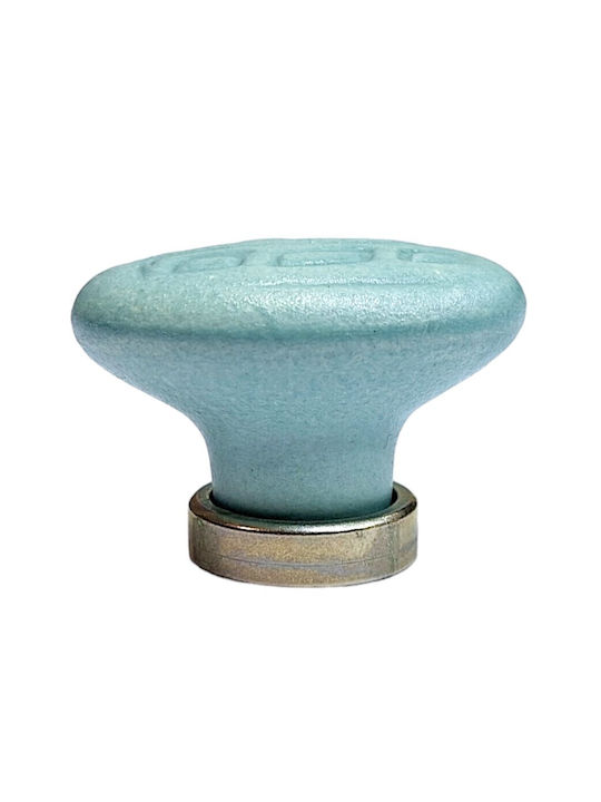 Premier Kids Knob Furniture made of Zamak & Metallic & Porcelain in Light Blue Color 35mm (Center Distance 25mm) 11779-000-ARG1 1pcs