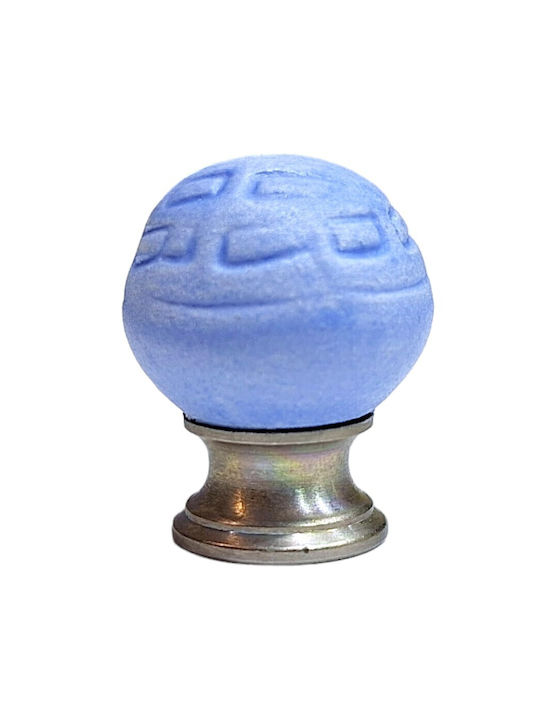 Premier Kinder Knopf Möbelgriff aus Zamak & Metallisch & Porzellan in Blau Farbe 11777-000-ARG1 1Stück