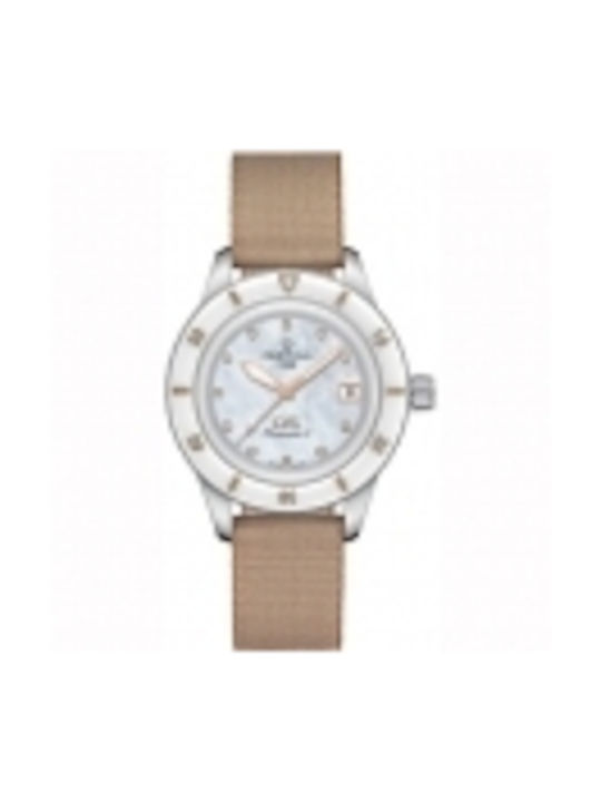 Certina Watch with Beige Fabric Strap