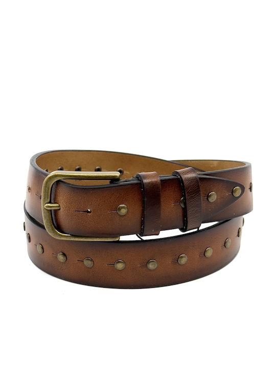 Men's Belt Leather Tabac Brown