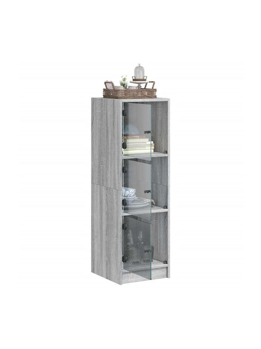 Wand Wohnzimmer Vitrine aus Spanplatte mit Glas Grey 35x37x109cm