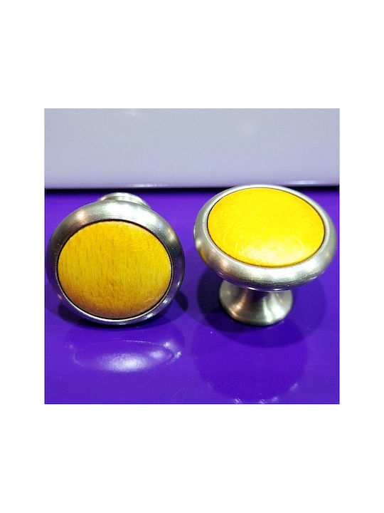Gem Knopf Möbelgriff aus Metallisch & Zamak & Hölzernes Nickel matt 11782-000-MAU1 1Stück