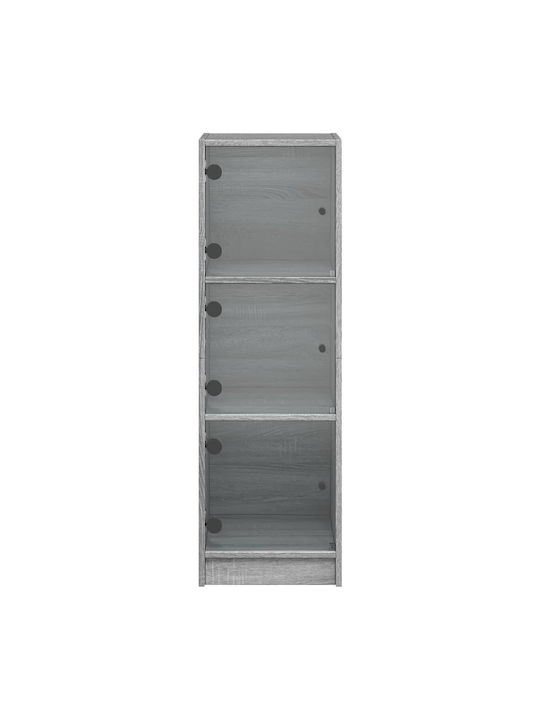 Wand Wohnzimmer Vitrine aus Spanplatte mit Glas Grey 35x37x109cm