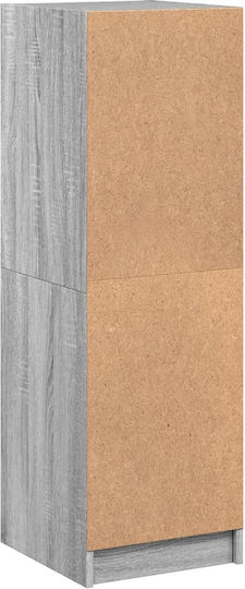 Wall Living Room Display Cabinet made of Particleboard with Glass Grey 35x37x109cm