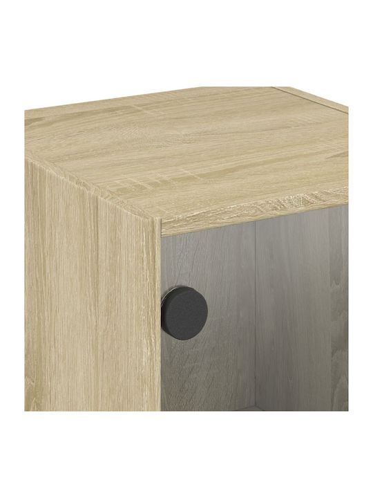 Wall Living Room Display Cabinet made of Particleboard with Glass Sonoma Oak 35x37x75.5cm