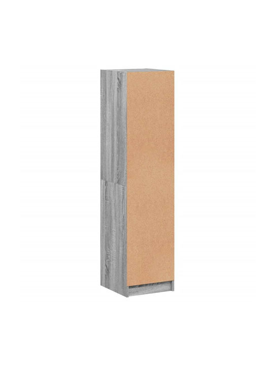 Wand Wohnzimmer Vitrine aus Spanplatte mit Glas Grey 35x37x142cm
