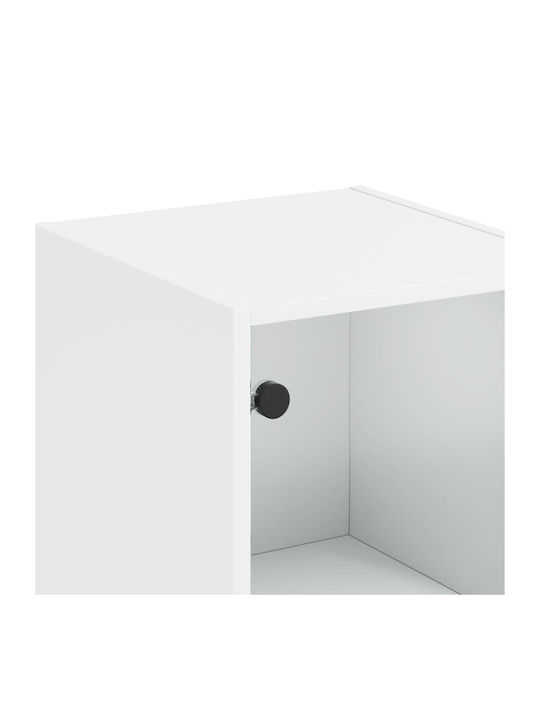 Wall Living Room Display Cabinet made of Particleboard with Glass White 35x37x142cm
