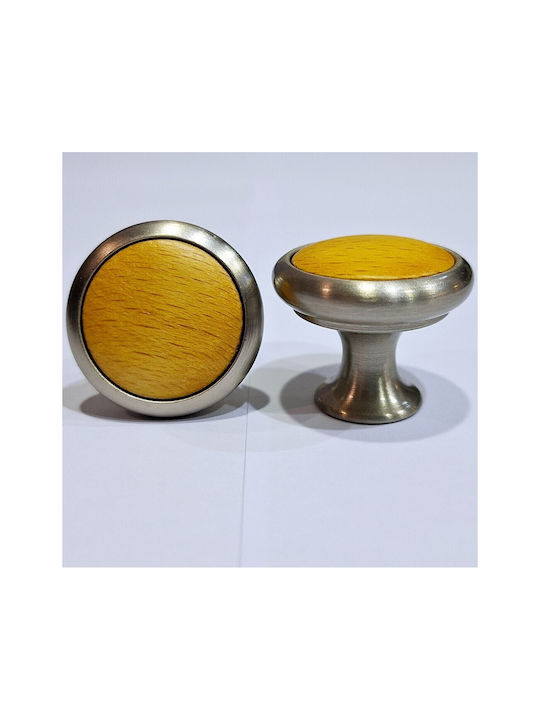 Gem Knopf Möbelgriff aus Metallisch & Zamak & Hölzernes Nickel matt 11782-000-MAU1 1Stück
