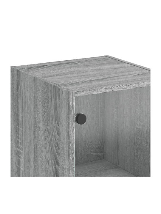 Wand Wohnzimmer Vitrine aus Spanplatte mit Glas Grey 35x37x142cm