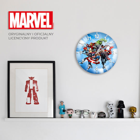 Marvel Παιδικό Ρολόι Τοίχου Υπερήρωες Μεταλλικό 30.5εκ.