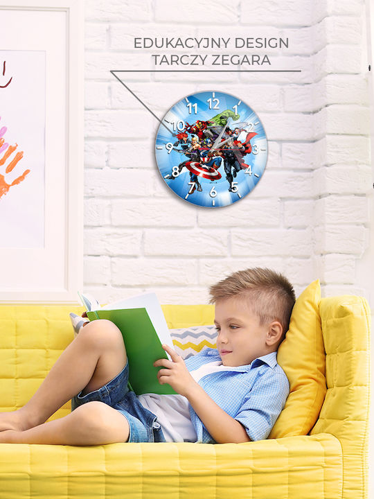 Marvel Ceas de Perete pentru Copii Metalic 30.5εκ.