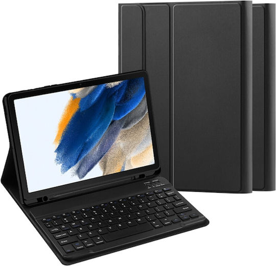 Flip Cover cu Tastatură în Engleză SUA Neagră Samsung Galaxy Tab A8 10.5