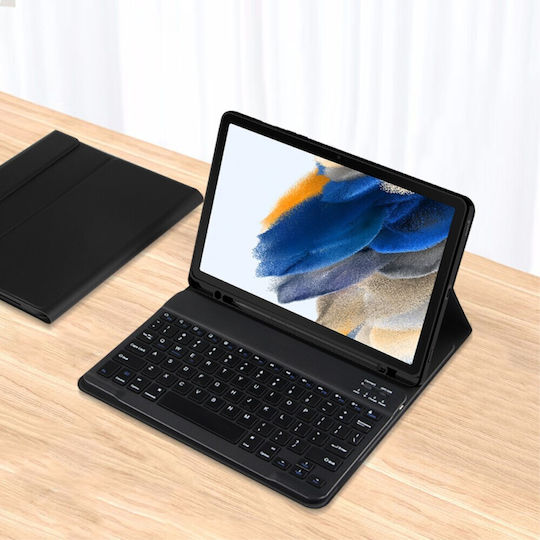 Flip Cover cu Tastatură în Engleză SUA Neagră Samsung Galaxy Tab A8 10.5