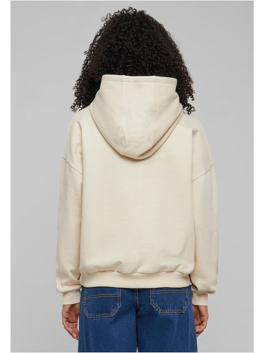 Long Women's Sweatshirt Hooded Whitesand