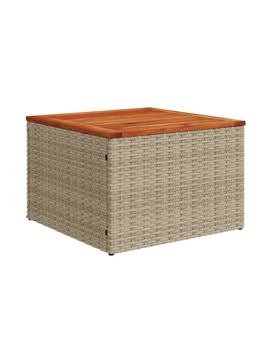Sitting Room Table for Small Outdoor Spaces Beige 55x55x37cm