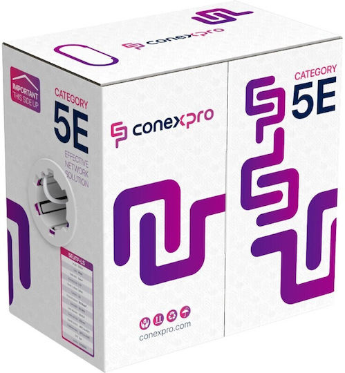 Conexpro U/UTP Cat.5e (Gigabit) Καλώδιο Δικτύου Ethernet χωρίς ακροδέκτες 305m Λευκό