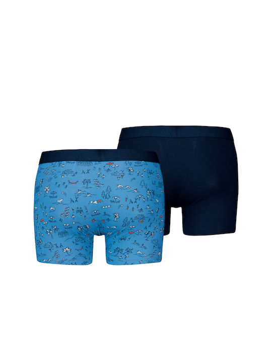 Levi's Herren Boxershorts Blue Combo mit Mustern 2Packung