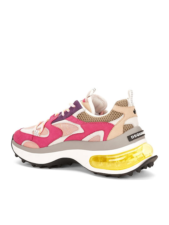 Bubble Damen Sneakers Fuchsia Beige Purple