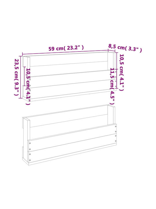 Παπουτσοθήκη από Μασίφ Ξύλο 59x8.5x23.5cm