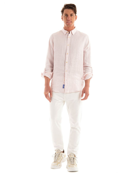 Scotch & Soda Cămașă Bărbătească Cu mânecă lungă Light Pink