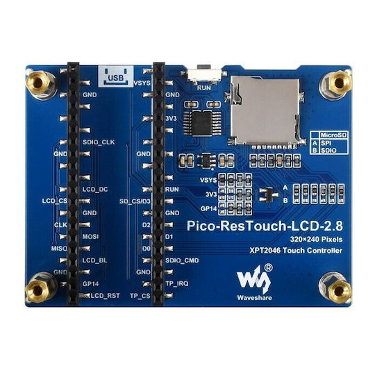 Waveshare Pico Display 2.8" 320x240 Ips Resistive Touchscreen - Spi