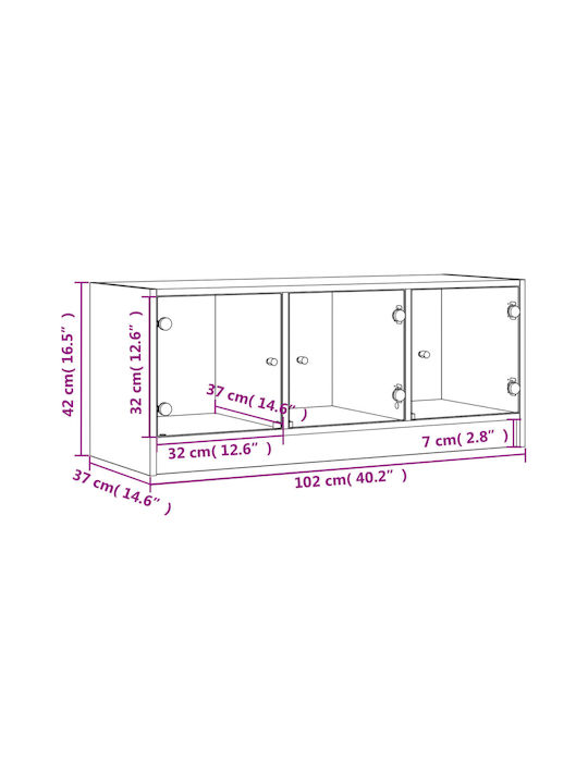 TV-Ständer Grau M102xT37xH42cm