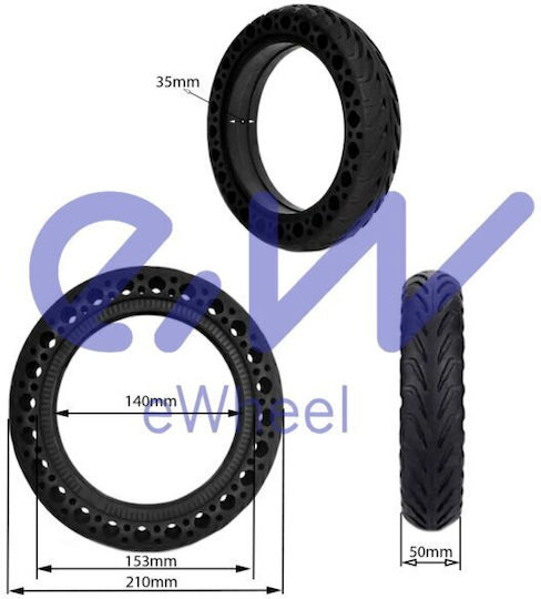 Ewheels Reifen Solide Wabe V3 für Elektro-Roller Xiaomi in Schwarz Farbe