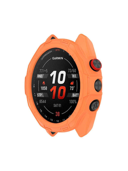 Silicone Case in Orange color for Garmin Approach S70 42mm