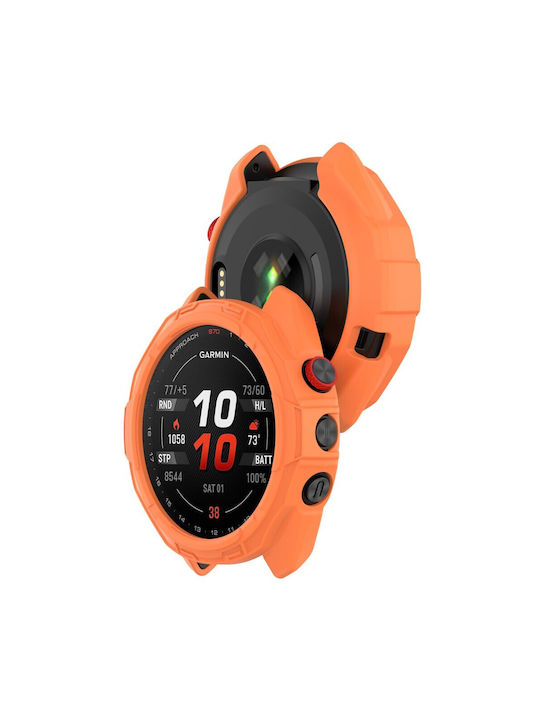 Silicone Case in Orange color for Garmin Approach S70 42mm