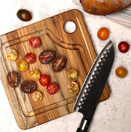TeakHaus Wooden Serving Platter Marine Collection 20.3x20.3x1.9cm Wooden Serving Platter 20.3x20.3x1.9cm