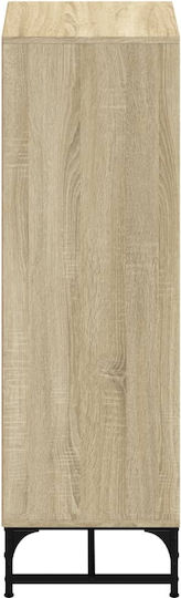 Vitrină Suspendată pentru Sufragerie din Placă Aglomerată Bej cu Geam 35x37x120 cm