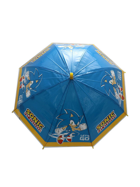 Sega Sonic Детски Чадър С Извита Дръжка Син 48.5см Sega Sonic Детски Чадър С Извита Дръжка Син 48.5см