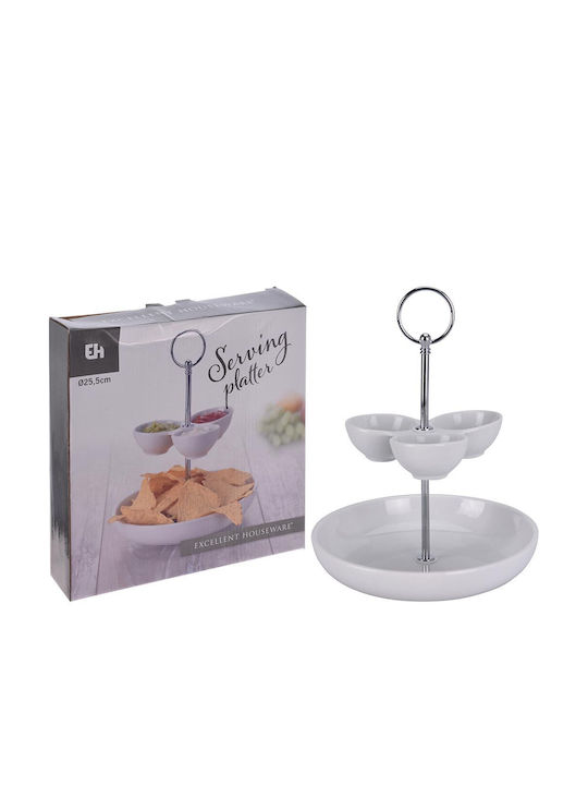 Excellent Houseware Ορντερβιέρα Διώροφη Πορσελάνης Εταζέρα 2 Ορόφων από Πορσελάνη Λευκή Ø25.5xY25.5cm Π25.5xΜ25.5xΥ25.5cm Excellent Houseware Ορντερβιέρα Διώροφη Πορσελάνης Εταζέρα 2 Ορόφων από Πορσελάνη Λευκή Ø25.5xY25.5cm Π25.5xΜ25.5xΥ25.5cm