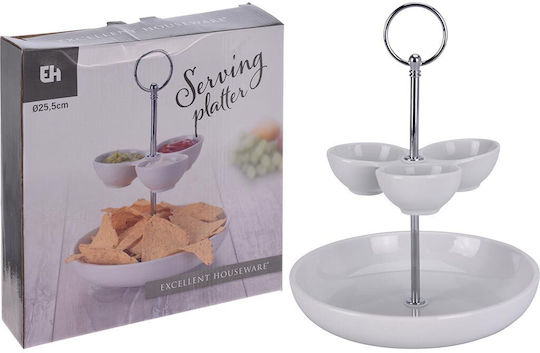 Excellent Houseware Zweistöckige Porzellan-Ornerviere Porzellan Etagere 2 Etagen Weiß Ø25.5xH25.5cm W25.5xL25.5xH25.5cm 1Stück Excellent Houseware Zweistöckige Porzellan-Ornerviere Porzellan Etagere 2 Etagen Weiß Ø25.5xH25.5cm W25.5xL25.5xH25.5cm 1Stück