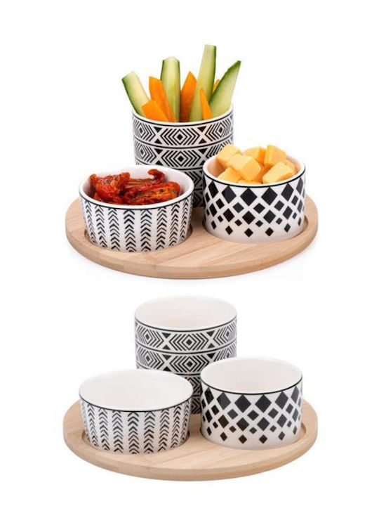 Atmosphera Platou pentru aperitive 3 Locuri cu Suport din Porțelan Multicoloră Ø20xY8.5cm L20xl20xH8.5cm 3buc Atmosphera Platou pentru aperitive 3 Locuri cu Suport din Porțelan Multicoloră Ø20xY8.5cm L20xl20xH8.5cm 3buc