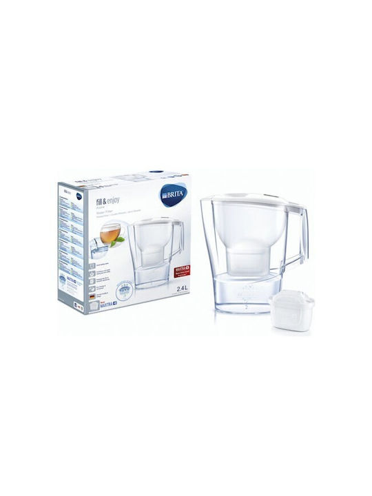 Brita Fill & Enjoy Aluna Plastic Jug White with Replacement Filter Maxtra+ 2400ml