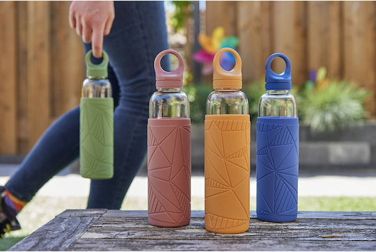 Royal Leerdam Glass Water Bottle with Screw Cap Yellow 550ml