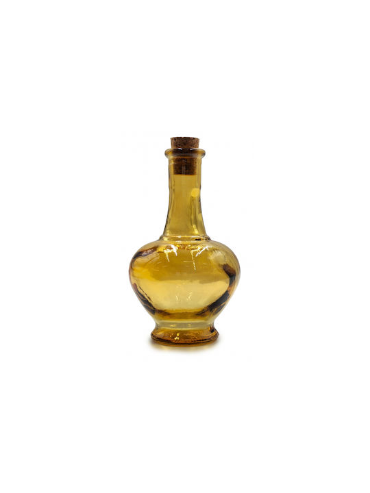 Glass Drops Μπουκάλι Νερού Γυάλινο με Φελλό Κίτρινο 250ml