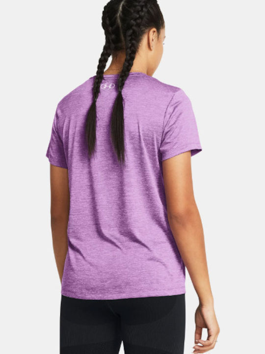 Women's Athletic Blouse Short Sleeve Purple