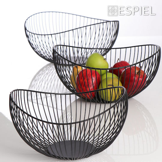 Espiel Плодова кошница Метал Черен 33x33x16.5бр Espiel Плодова кошница Метал Черен 33x33x16.5бр