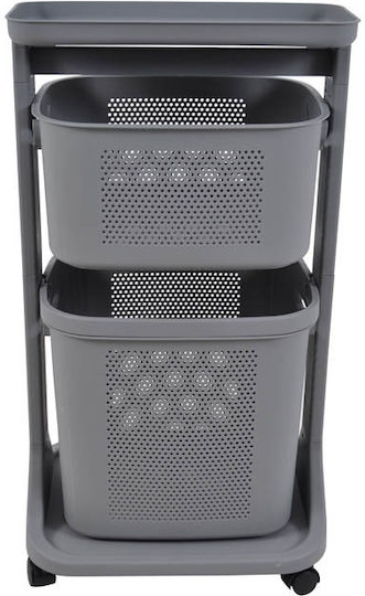 Ankor Plastic Kitchen Trolley 2 Tiers Gray 44x33x73cm