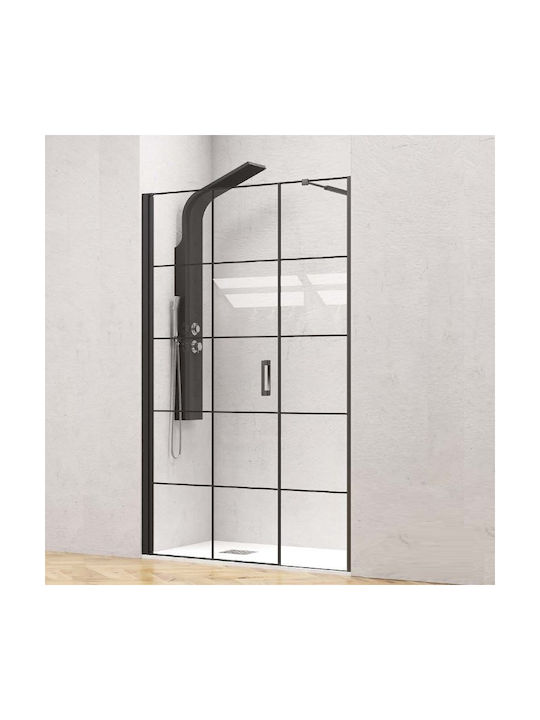 Karag Nero 5 Porta Διαχωριστικό Ντουζιέρας με Ανοιγόμενη Πόρτα 110x200cm Clear Glass Nero
