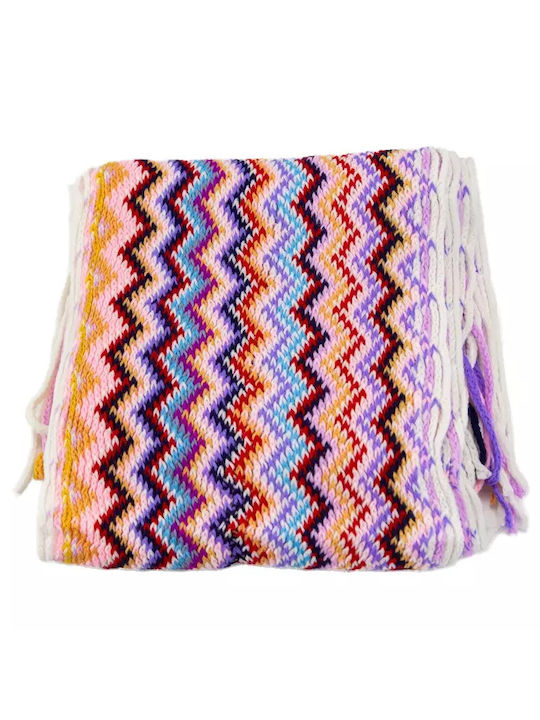 Scarf Knitted with Zig Zag Design