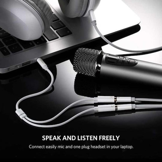 Ugreen Audio Cable TRRS 3.5mm Male - 2x 3.5mm Female White 0.2m 10789