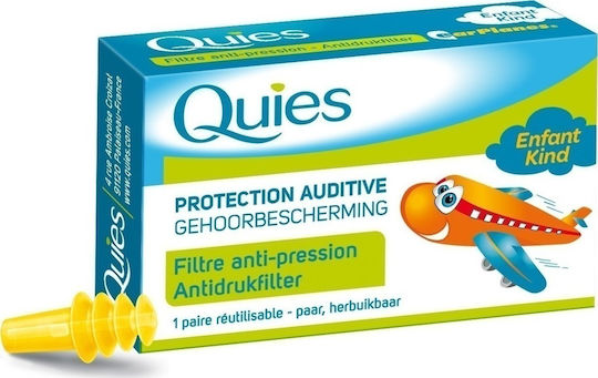 Quies EarPlanes Kids Silicone Earplugs in Yellow Colour 2 Pieces