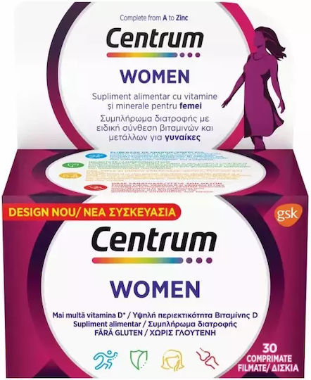 Centrum Women Multivitamin for Energy & Immune System Boost 30 tabs